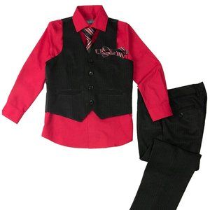 Big Boys’ 5 Piece Pinstripe Vest Set - SIZE 20